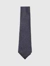 Zegna Silk Ties With Geometric Pattern And Standard Width In Multi