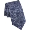 Zegna Ties Acorn Print Silk Tie In Navy