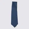 Zegna Geometric-pattern Tie In Blue