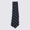 Zegna Patterned Ties With Pointed Tip Design In Blue