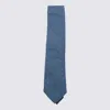 Zegna Patterned Ties In Standard Width Style In Blue