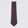 Zegna Slim Ties With Pointed Tip And Pattern In Brown