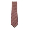Zegna Geometric Silk Tie Pointed Tip In Red