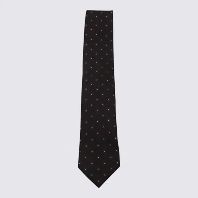 Zegna Slim Square Pattern Ties Collection In Brown