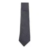 Zegna Geometric Pattern Tie Pointed Tip In Blue