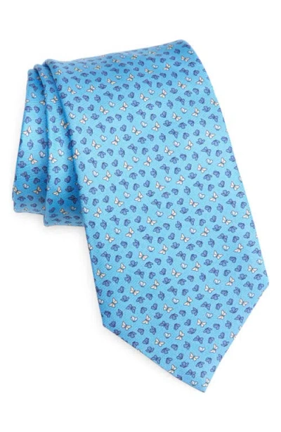 Zegna Ties Butterfly Silk Tie In Blue