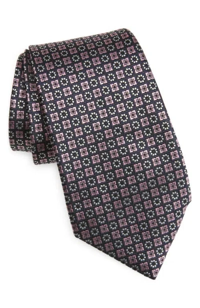Zegna Ties Cinque Pieghe Silk Jacquard Tie In Pink