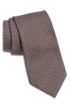 ZEGNA TIES FLORAL DOT MULBERRY SILK JACQUARD TIE