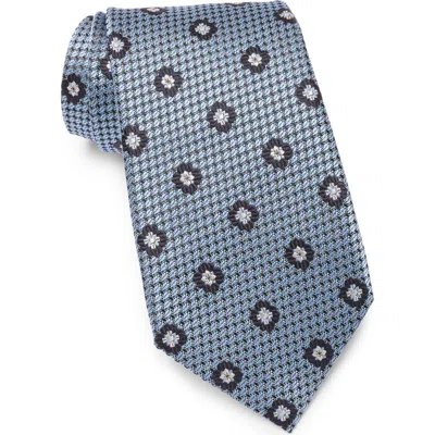 Zegna Ties Floral Medallion Silk Tie In Blue