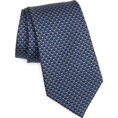 Zegna Ties Floral Silk Tie In Blue