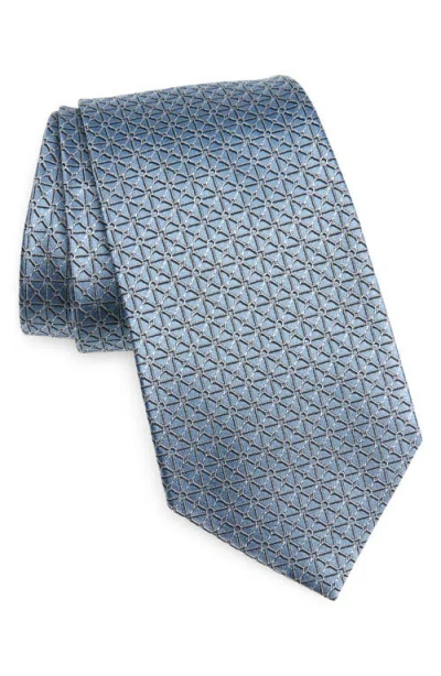 Zegna Ties Geometric Silk Jacquard Tie In Blue