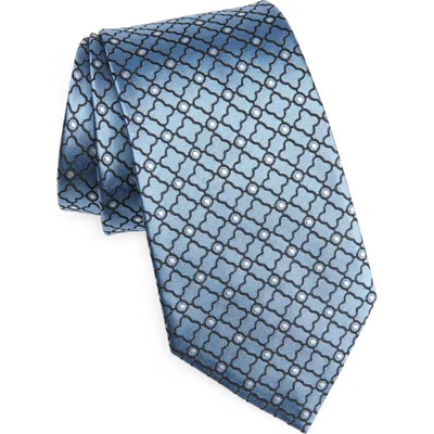 Zegna Ties Geometric Silk Jacquard Tie In Blue