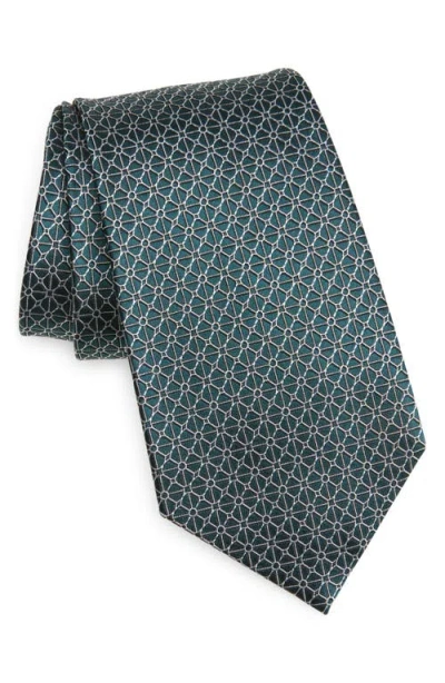 Zegna Ties Geometric Silk Jacquard Tie In Blue