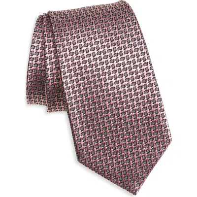Zegna Ties Geometric Silk Jacquard Tie In Pink