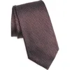 Zegna Ties Geometric Silk Jacquard Tie In Red