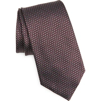 Zegna Ties Geometric Silk Jacquard Tie In Red