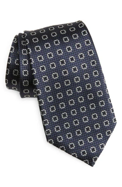 Zegna Ties Geometric Silk Tie In Blue