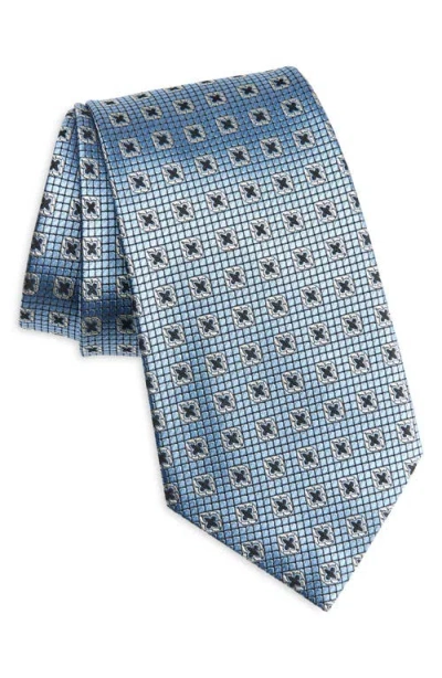 Zegna Ties Geometric Silk Tie In Blue