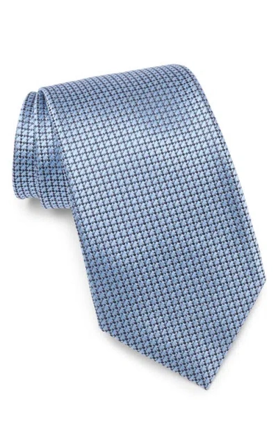 Zegna Ties Geometric Silk Tie In Blue