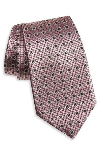 Zegna Ties Geometric Silk Tie In Brown
