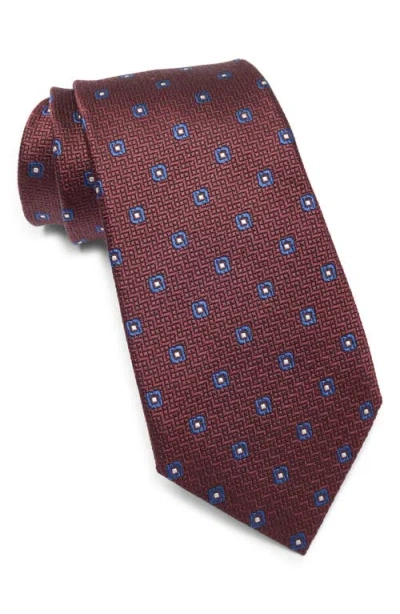Zegna Ties Geometric Silk Tie In Brown