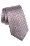 Zegna Ties Geometric Silk Tie In Pink
