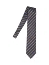 Zegna Textured Fabric Tie Diagonal Stripes Design In Purple