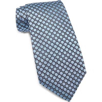 Zegna Ties Grid Silk Tie In Blue