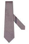 ZEGNA TIES ZEGNA TIES MICRO GEO MULBERRY SILK TIE