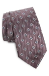 ZEGNA TIES PAGLIE FLORAL MULBERRY SILK TIE
