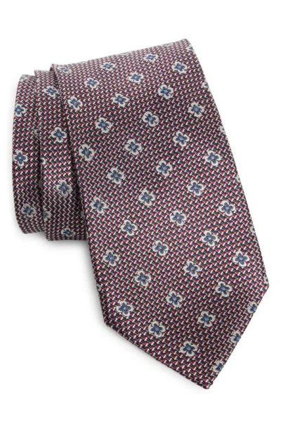 Zegna Ties Paglie Floral Mulberry Silk Tie In Red