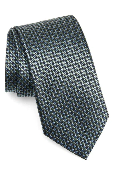 Zegna Ties Paglie Geometric Pattern Silk Tie In Gray