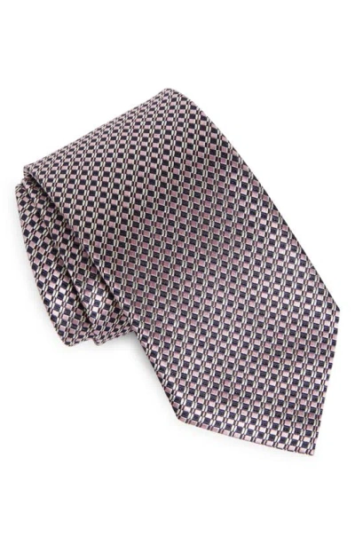 Zegna Ties Paglie Woven Mulberry Silk Tie In Pink