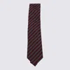 Zegna Striped Pattern Pointed Tip Ties In Purple