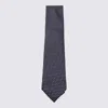 Zegna Silk Ties With Geometric Pattern And Standard Width In Blue