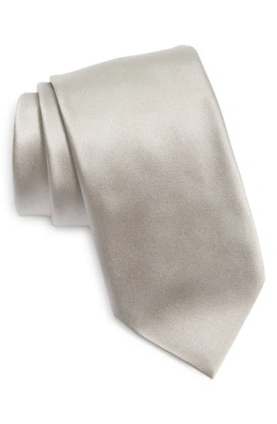 Zegna Ties Solid Mulberry Silk Tie In Grey