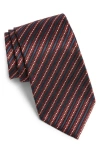Zegna Ties Stripe Mulberry Silk Tie In Red