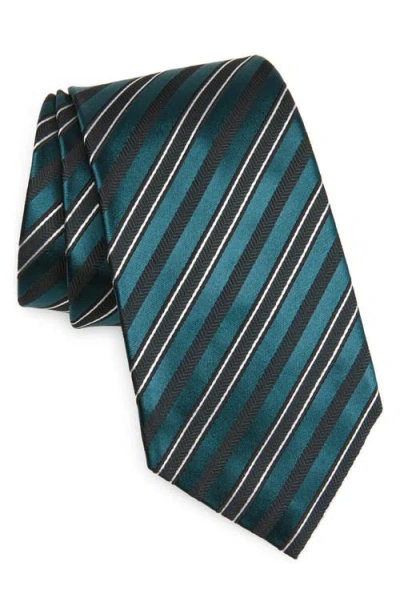 Zegna Ties Stripe Silk Blend Tie In Green