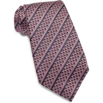 Zegna Ties Stripe Silk Tie In Purple