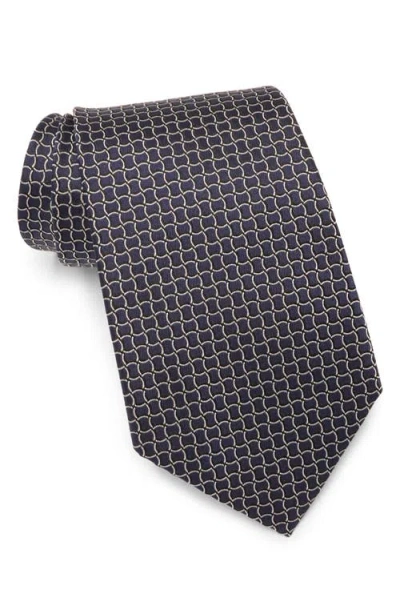 Zegna Ties Tile Silk Tie In Black