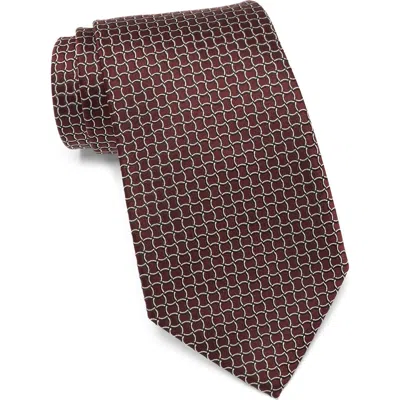 Zegna Ties Tile Silk Tie In Brown