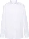 Zegna Tonal Pinstripe-pattern Shirt In White