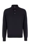 Zegna Cashseta Essential Long Sleeve Regular Fit Polo Shirt In Navy Blue