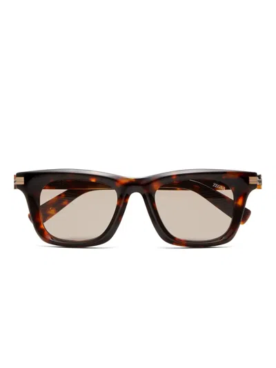 Zegna Tortoiseshell Cat-eye Sunglasses In Brown