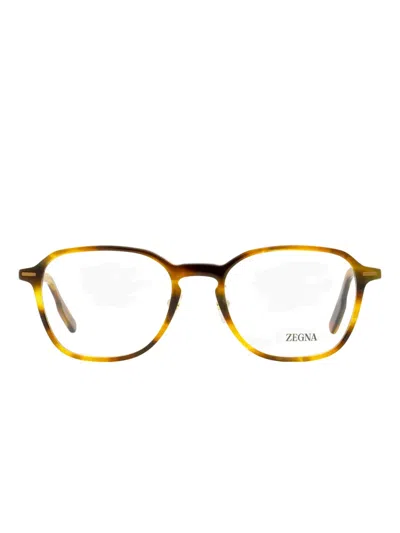 Zegna Tortoiseshell Glasses In Brown