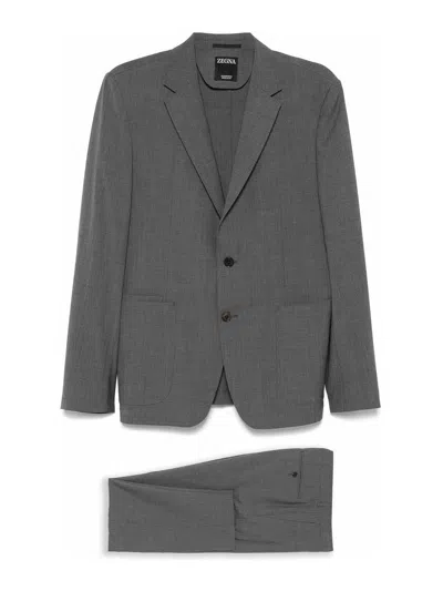 Zegna Two-piece Single-breasted Suit In Grey