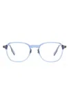 Zegna Transparent Square-frame Glasses In Blue