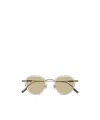 Zegna Transparent Yellow Titanium And Acetate Sunglasses In Brown