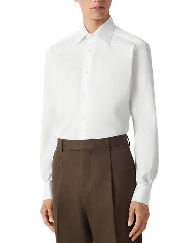 Zegna Trecapi Cotton Shirt In White