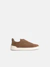 Zegna 'triple' Brown Suede Sneakers In Neutral